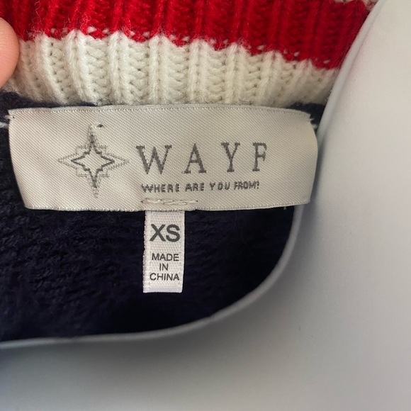 WAYF red white and blue button down Cardigan - Picture 6 of 7